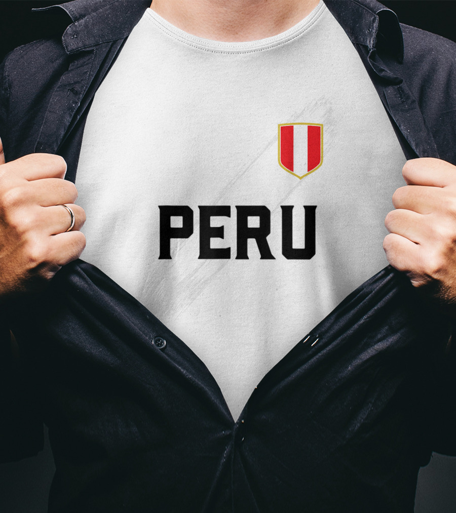 Peru Camiseta Peruvian Futbol Soccer Jersey With Flag T-Shirt