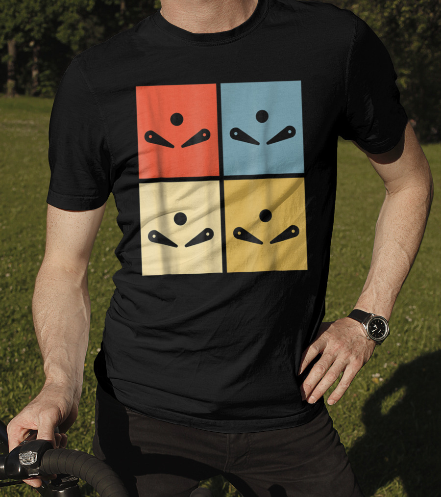 Pinball Colorful Flipper Pop Art Blocks T-Shirt