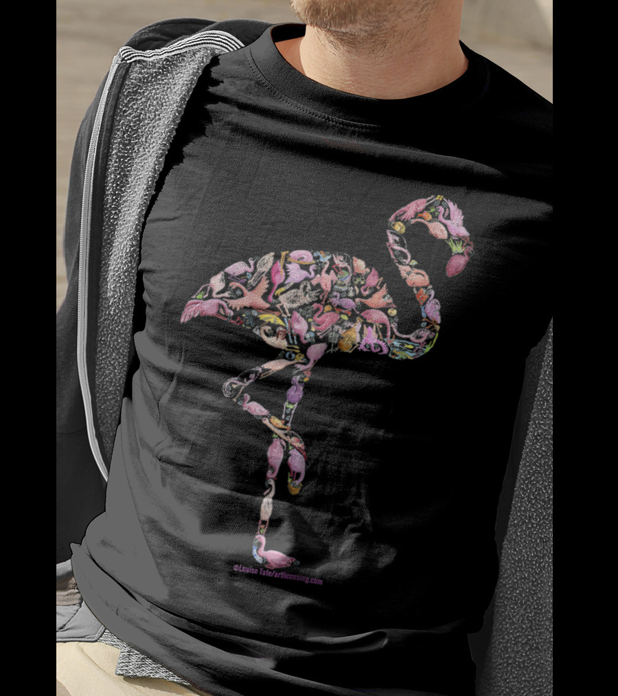Pink Flamingo Womens Girls Perfect Louise Tate ArtLicensing.com T-Shirt