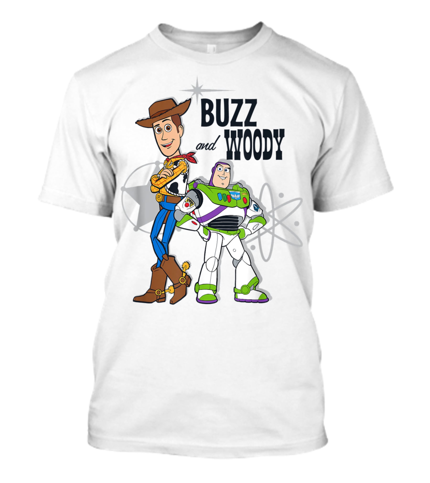 Pixar Toy Story Buzz And Woody Star Atom T-Shirt
