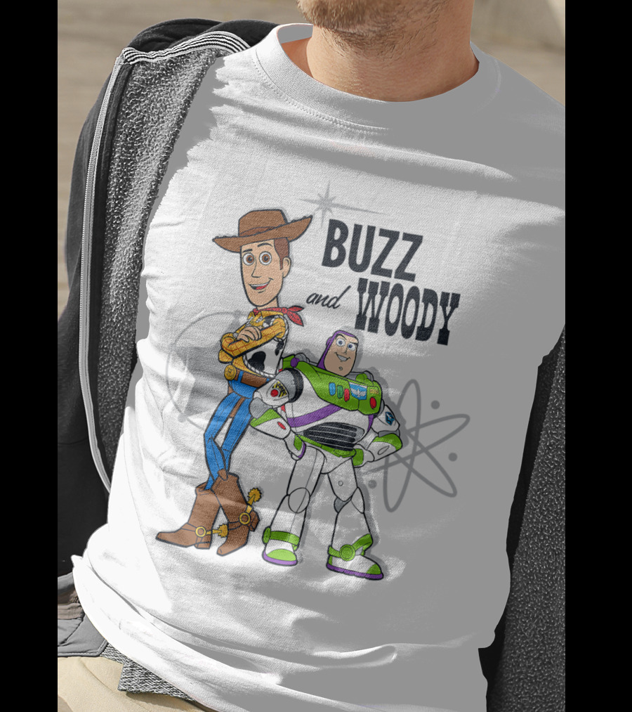 Pixar Toy Story Buzz And Woody Star Atom T-Shirt