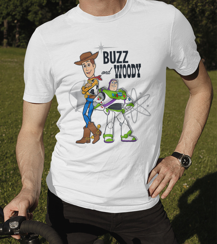 Pixar Toy Story Buzz And Woody Star Atom T-Shirt