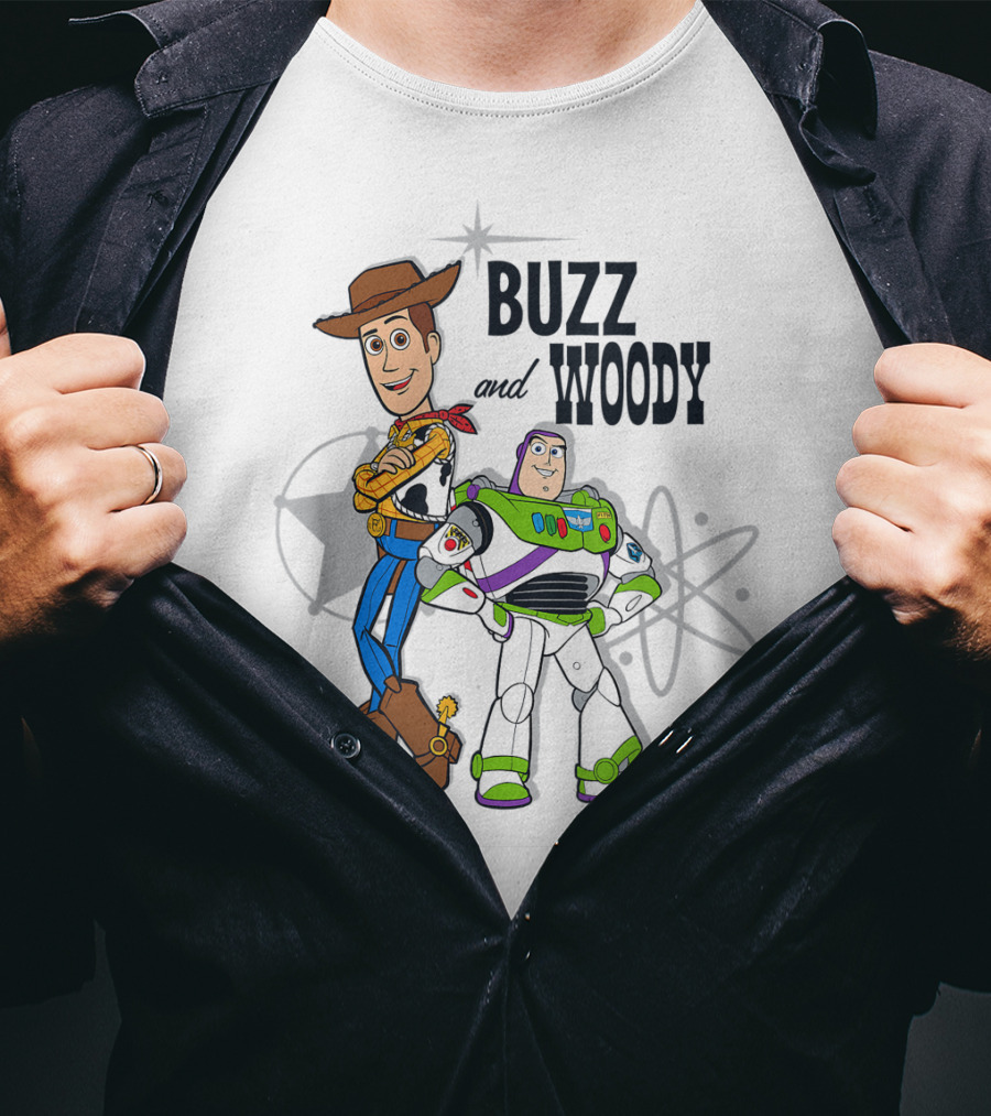 Pixar Toy Story Buzz And Woody Star Atom T-Shirt
