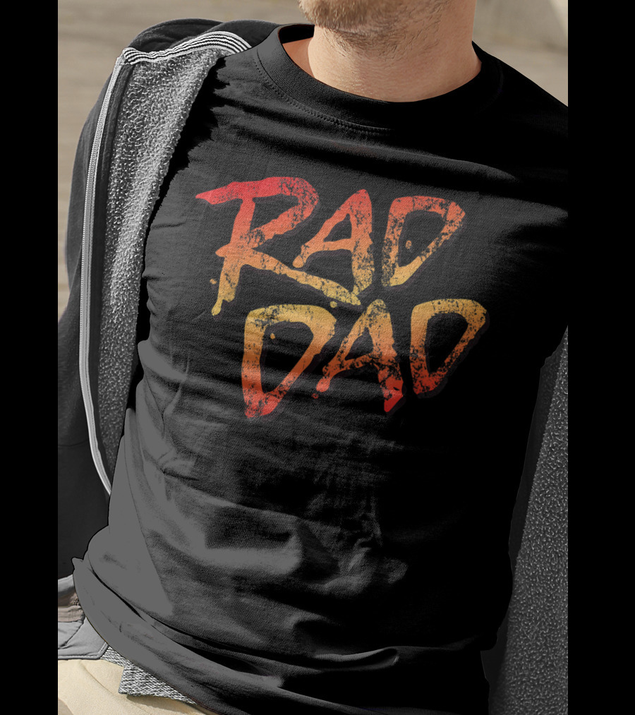 RAD DAD 80s Nostalgic Retro Style Vintage Color Burst T-Shirt