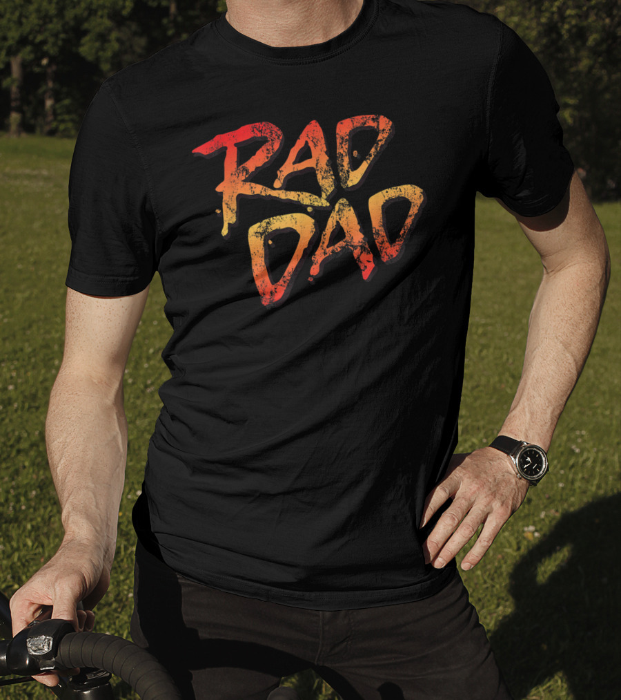 RAD DAD 80s Nostalgic Retro Style Vintage Color Burst T-Shirt