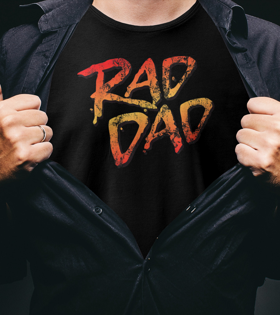 RAD DAD 80s Nostalgic Retro Style Vintage Color Burst T-Shirt
