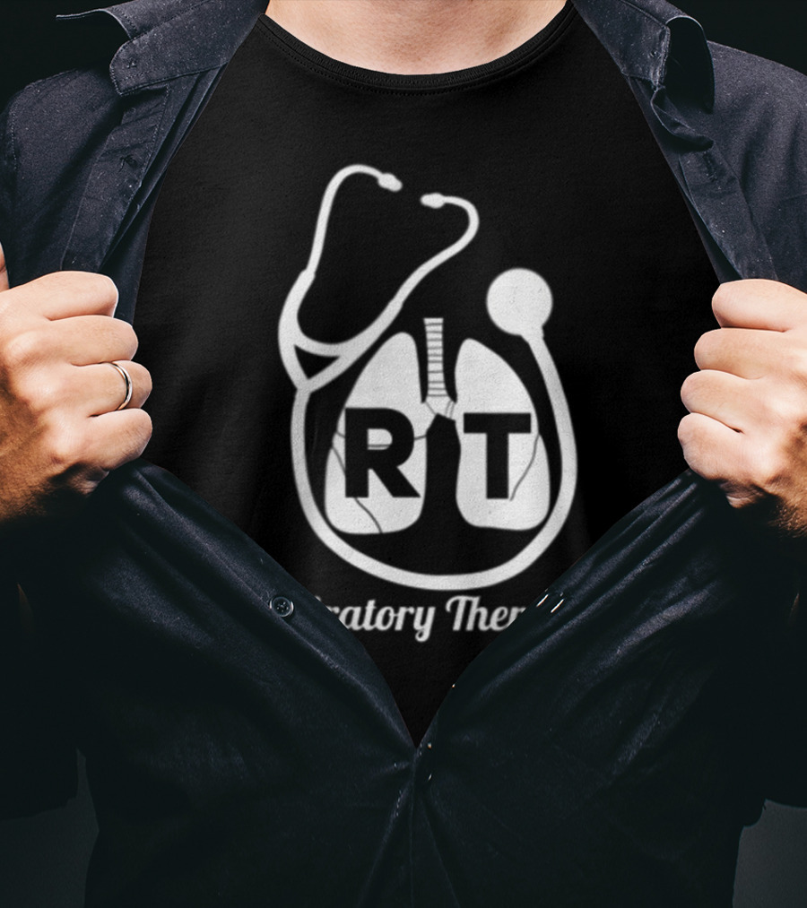 Respiratory Therapist RT Stethoscope Lung Care Week Pocket T-Shirt