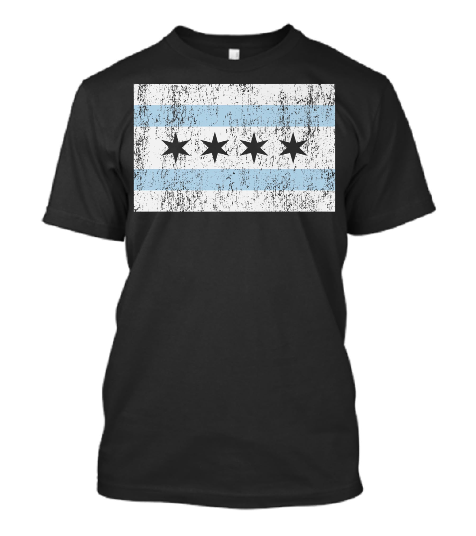 Distressed Vintage Chicago Flag With Grunge Texture T-Shirt