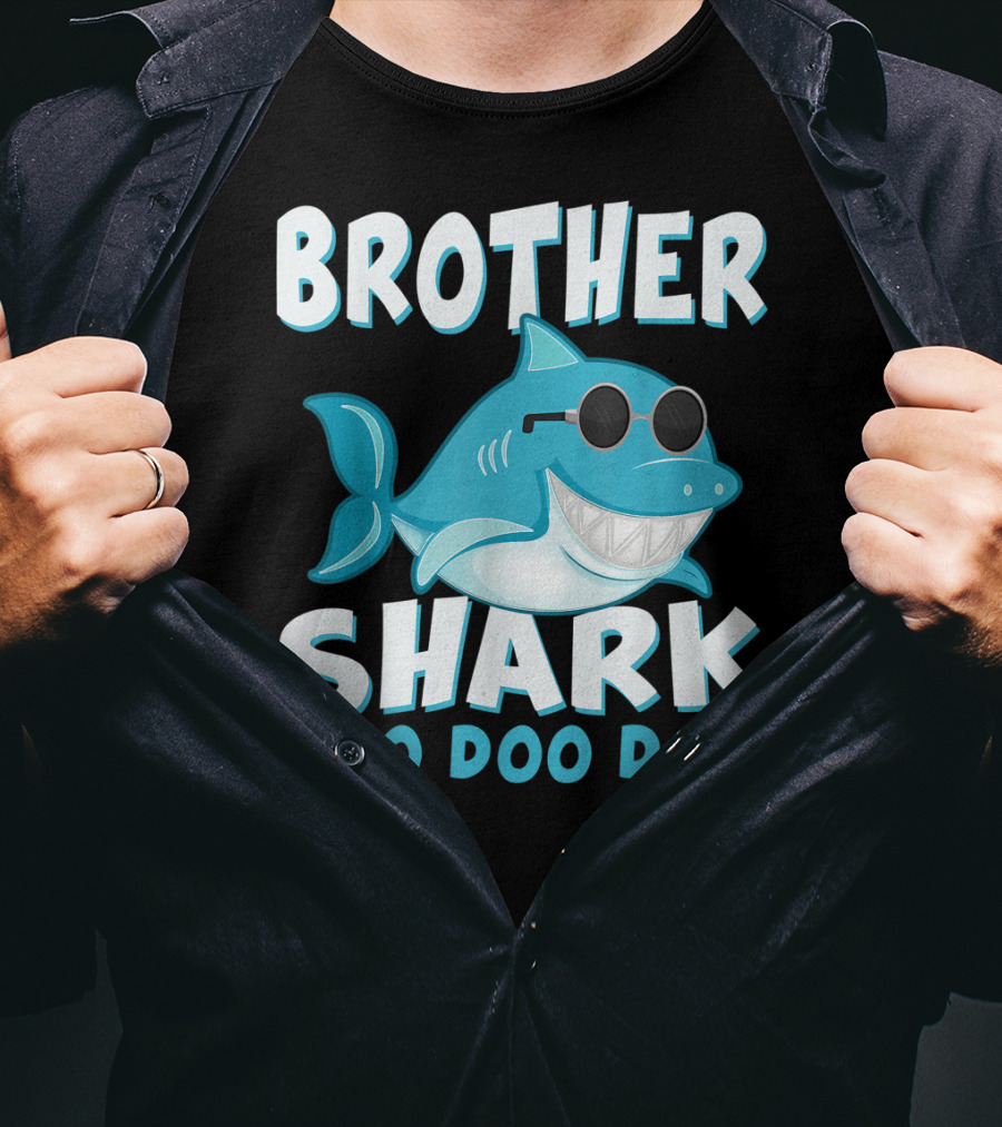 Brother Shark Doo Doo Doo Retro Vintage Father's Day T-Shirt
