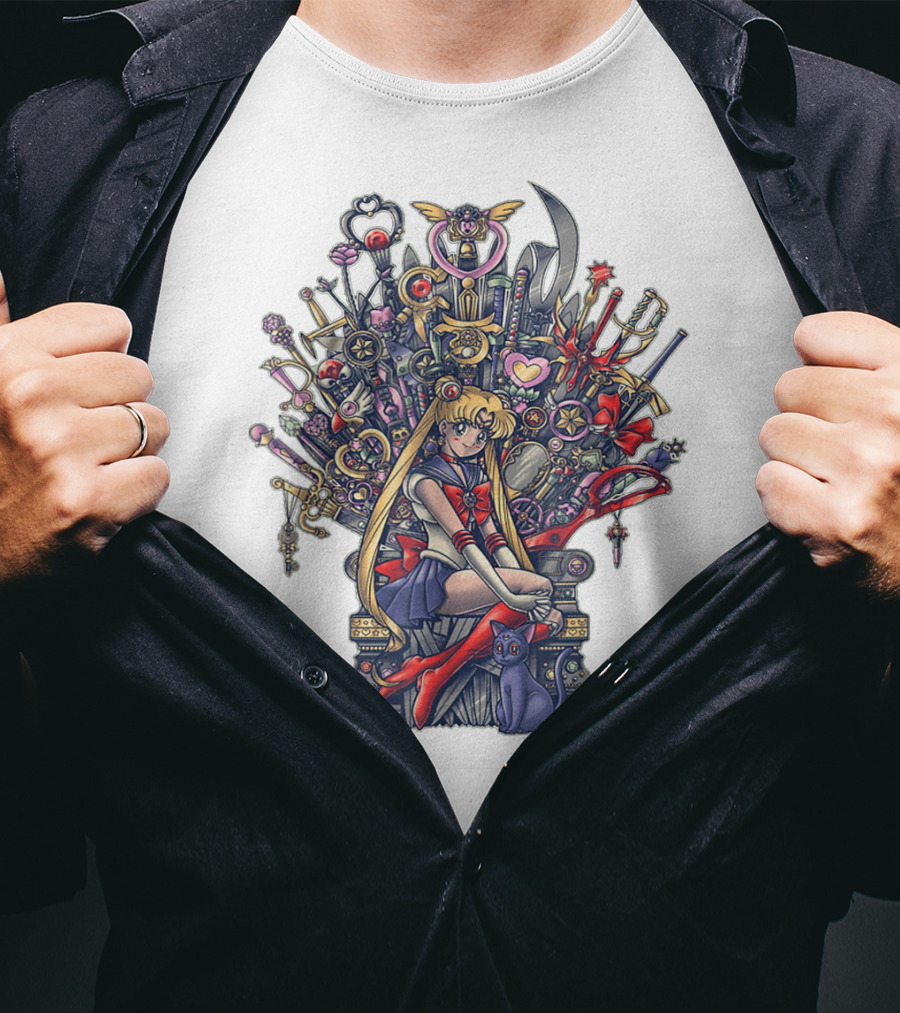 Sailor Moon Magic Throne With Keys And Cat T-Shirt