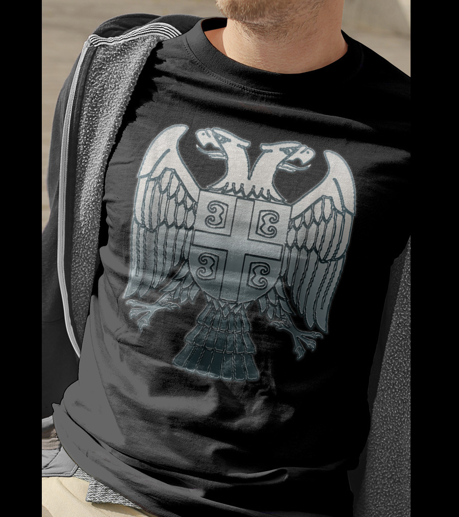Serbian Double Headed Eagle Serbia Coat Of Arms Emblem T-Shirt