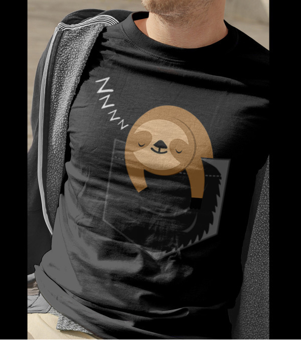 Sleepy Sloth ZZZ In Pocket In Your Pocket T-Shirt