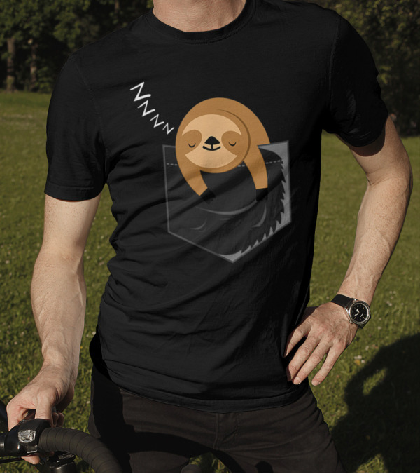 Sleepy Sloth ZZZ In Pocket In Your Pocket T-Shirt