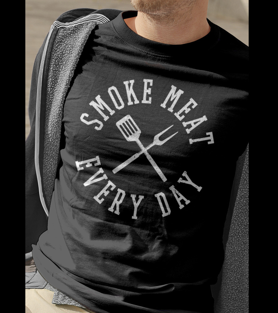 Smoke Meat Every Day BBQ Grilling Spatula Fork T-Shirt