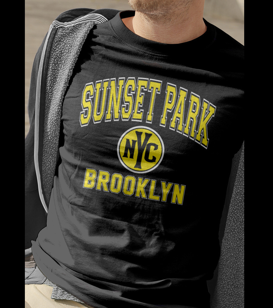 Sunset Park NYC Brooklyn Varsity Style Yellow T-Shirt