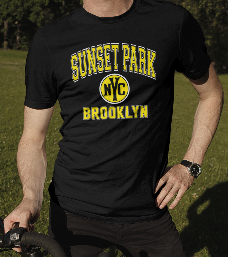 Sunset Park NYC Brooklyn Varsity Style Yellow T-Shirt