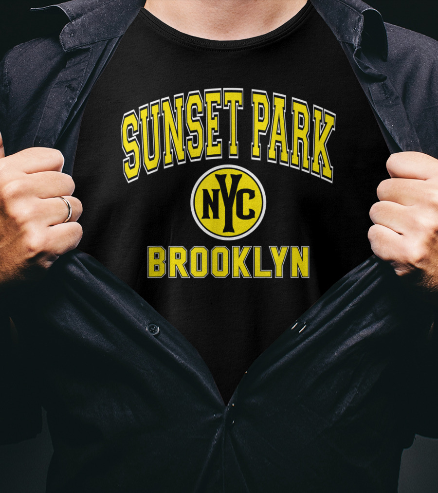 Sunset Park NYC Brooklyn Varsity Style Yellow T-Shirt