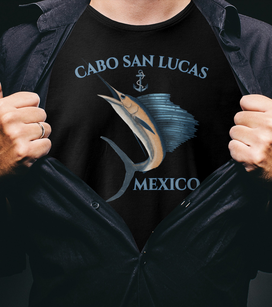 Cabo San Lucas Mexico Swordfish Marlin Anchor T-Shirt