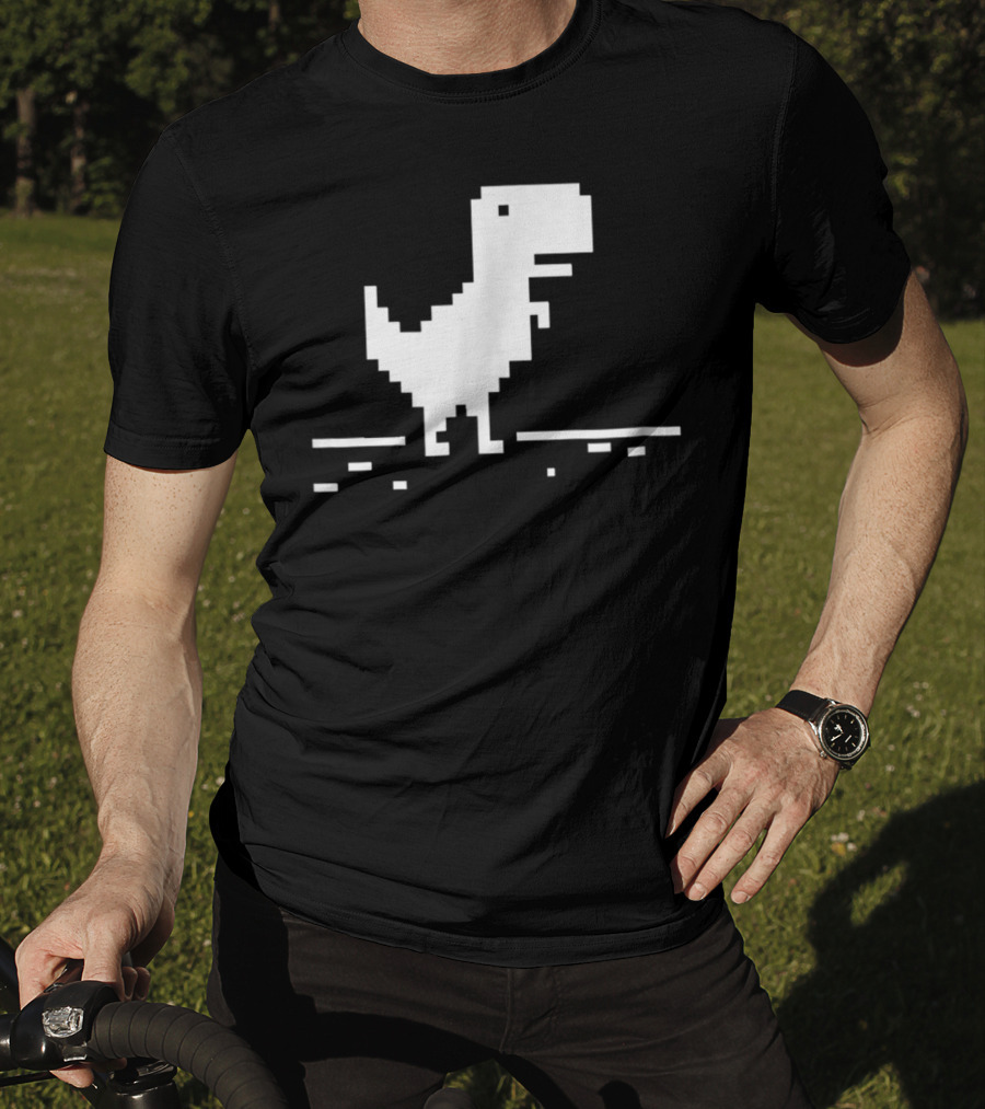 T Rex Pixel Dinosaur No Internet Game T-Shirt