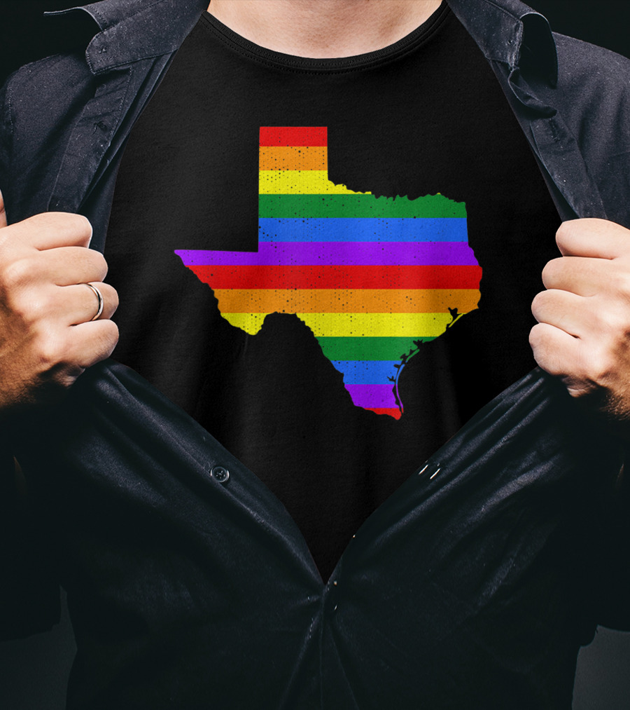 Texas Pride Rainbow Map T-Shirt