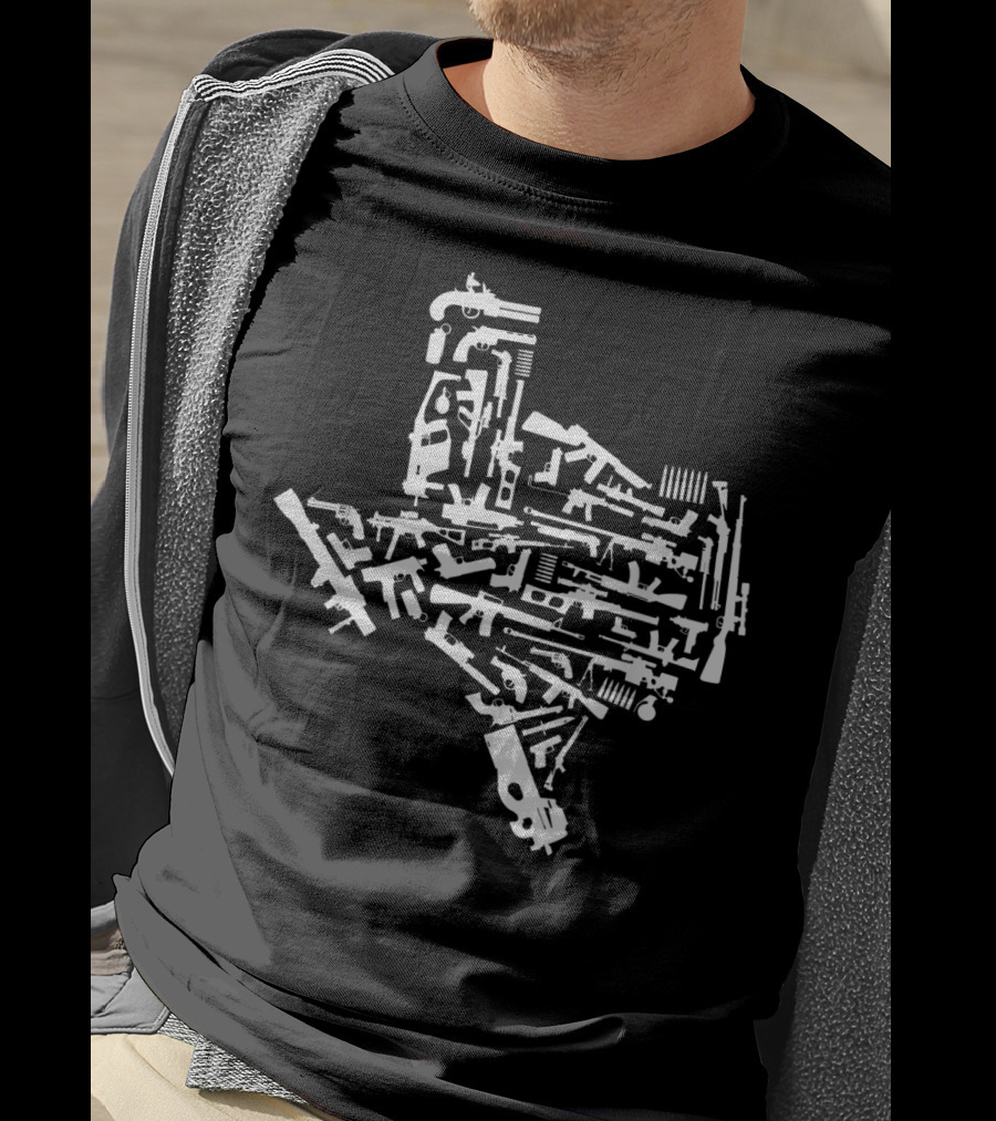 Texas Gun Map Second Amendment T-Shirt