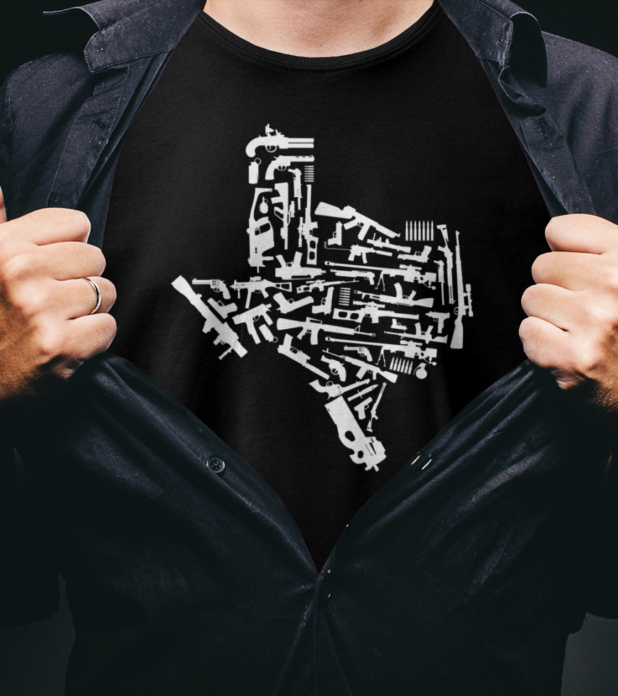 Texas Gun Map Second Amendment T-Shirt