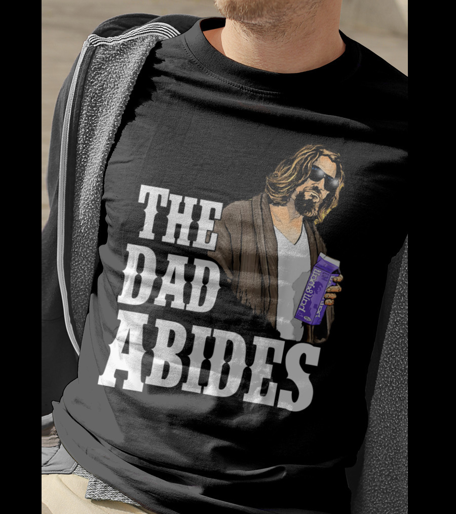 The Dad Abides Cool Milk Carton Robe Sunglasses T-Shirt