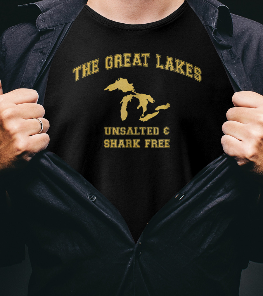 The Great Lakes Unsalted And Shark Free Map T-Shirt