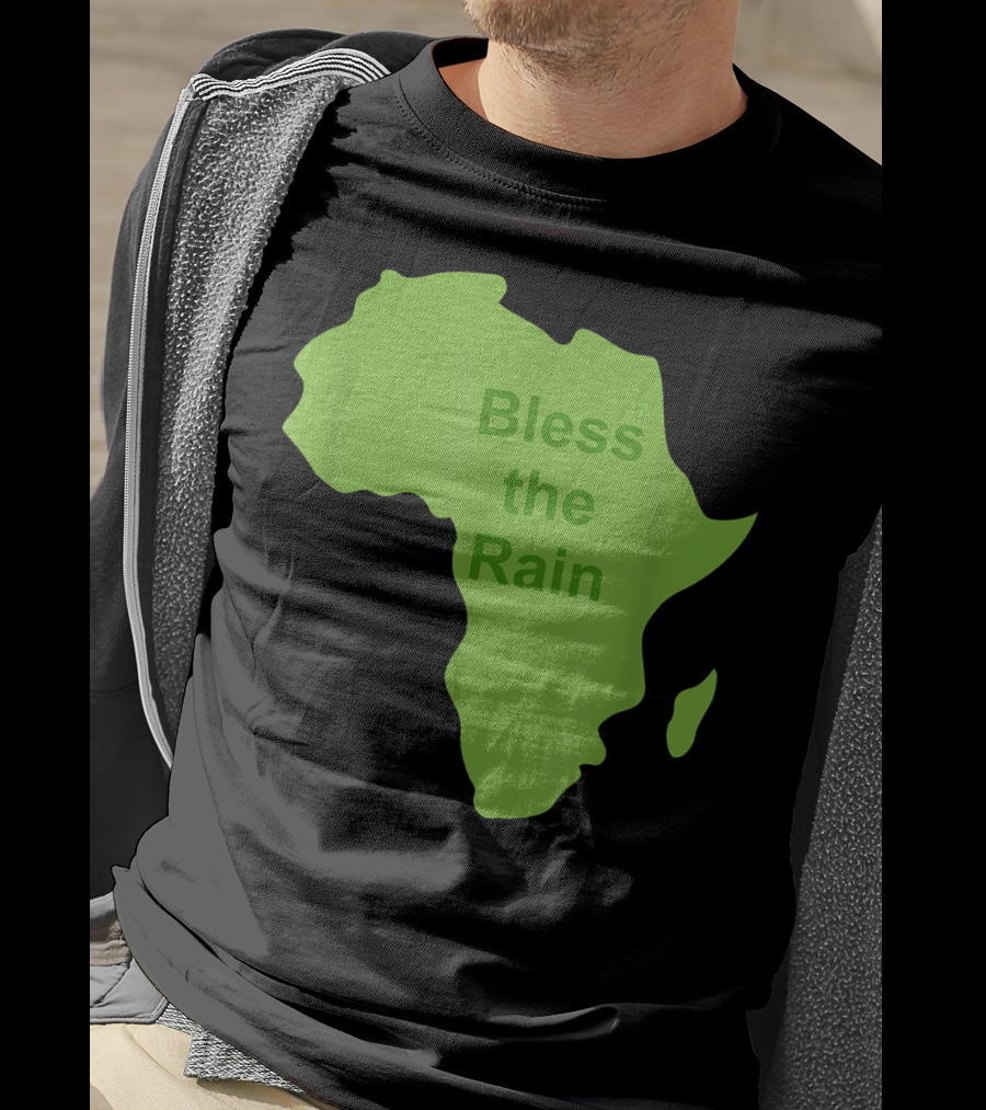 Toto Africa Bless The Rain Green Africa Shape T-Shirt
