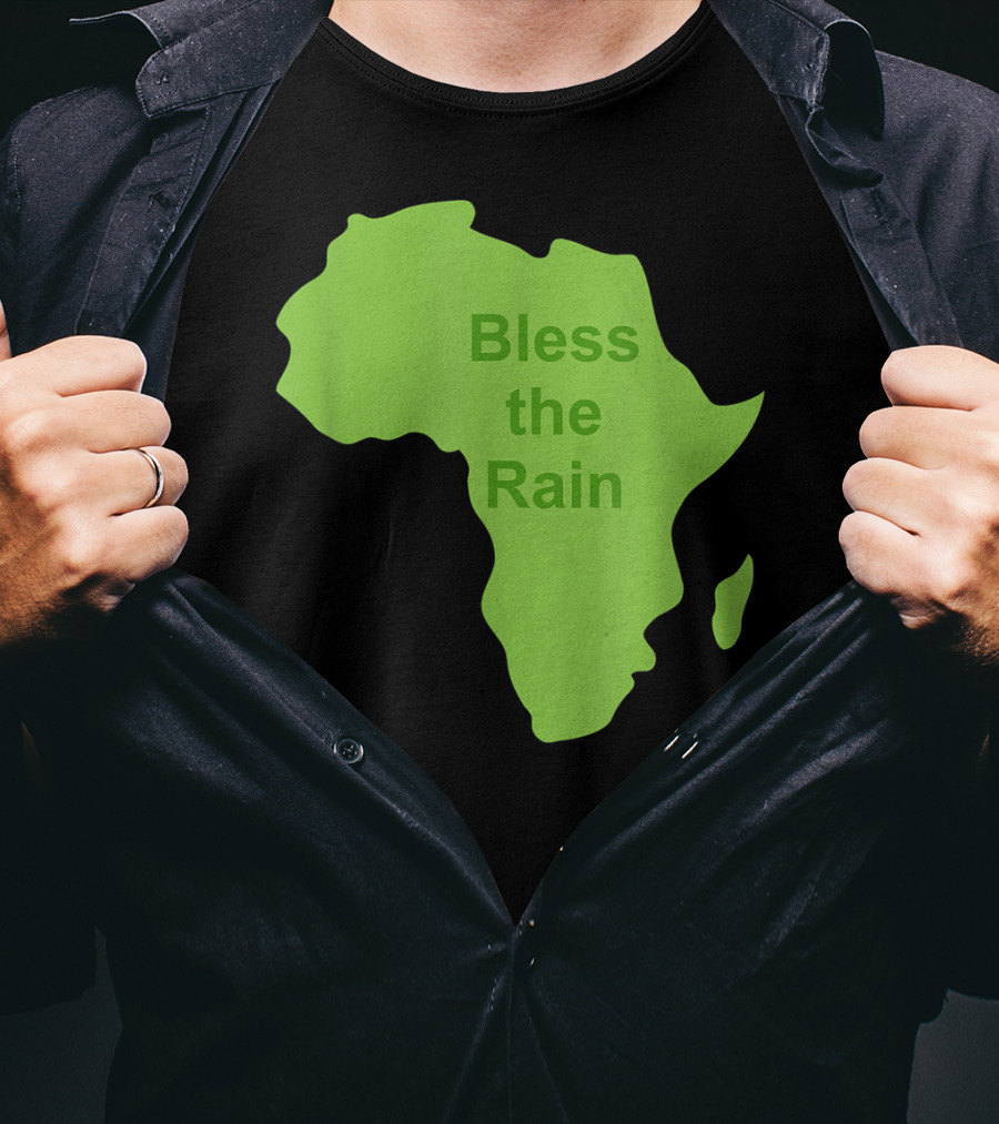 Toto Africa Bless The Rain Green Africa Shape T-Shirt