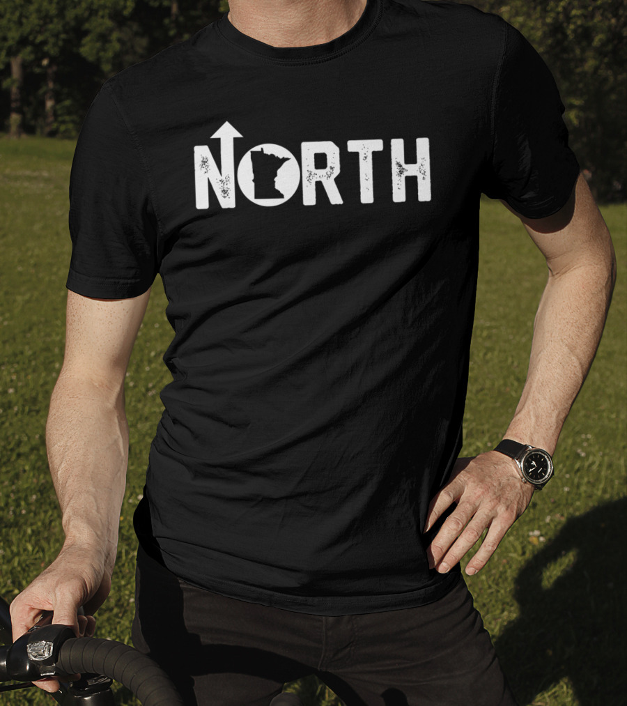 Up North Minnesota Arrow State Map T-Shirt