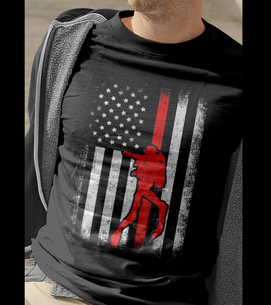 USA American Flag Red White Vintage Scuba Diving Iconic T-Shirt