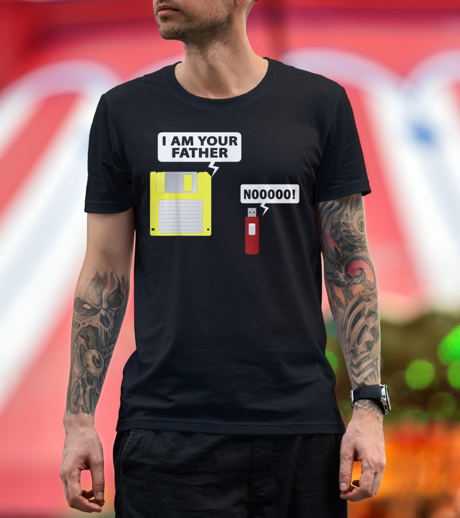USB Floppy Disk I Am Your Father Nooooo Funny Geek Computer T-Shirt