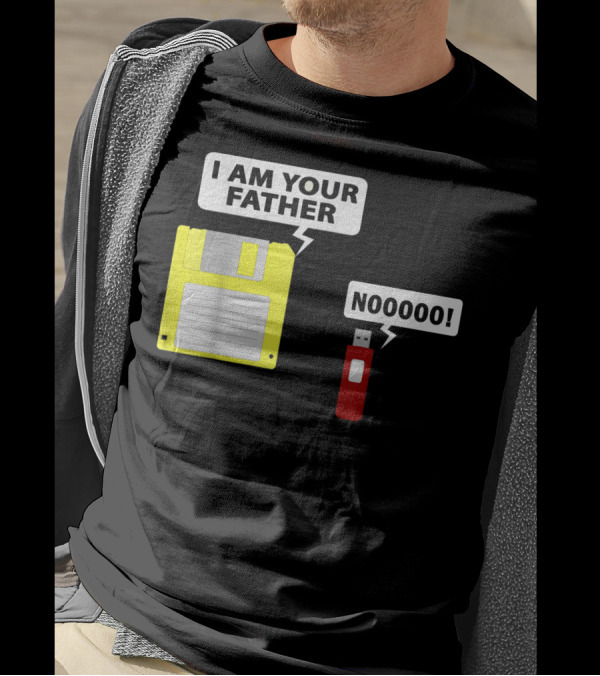 USB Floppy Disk I Am Your Father Nooooo Funny Geek Computer T-Shirt