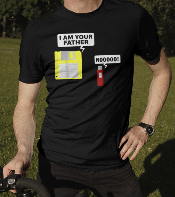 USB Floppy Disk I Am Your Father Nooooo Funny Geek Computer T-Shirt
