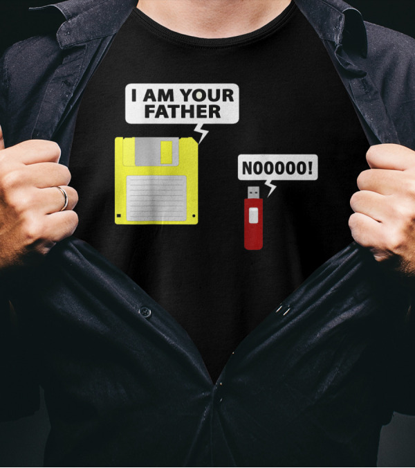 USB Floppy Disk I Am Your Father Nooooo Funny Geek Computer T-Shirt