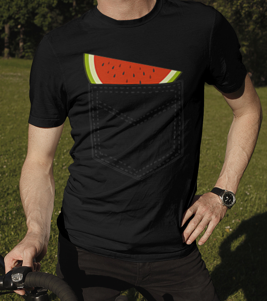 Watermelon Summer Cool Pocket Melon Fruit T-Shirt