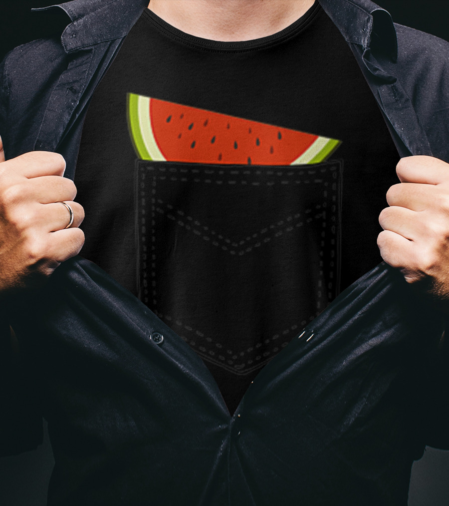 Watermelon Summer Cool Pocket Melon Fruit T-Shirt