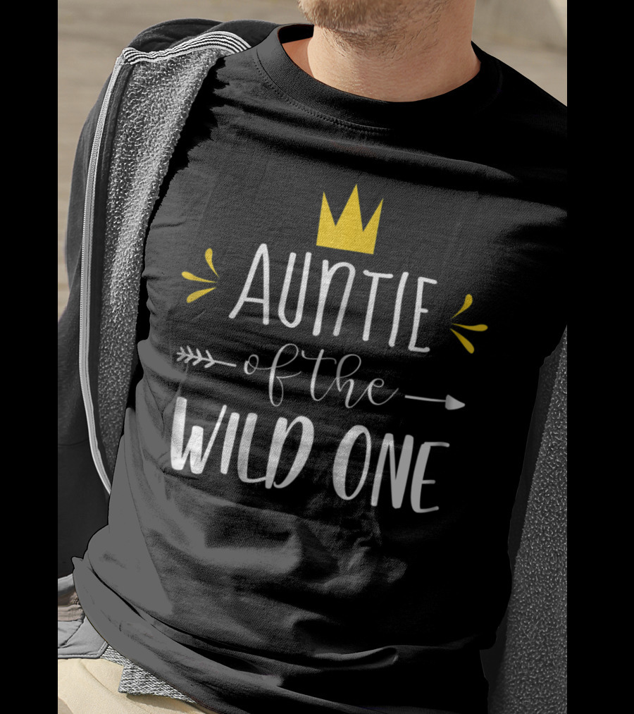 Auntie Of The Wild One 1st Birthday Aunt T-Shirt