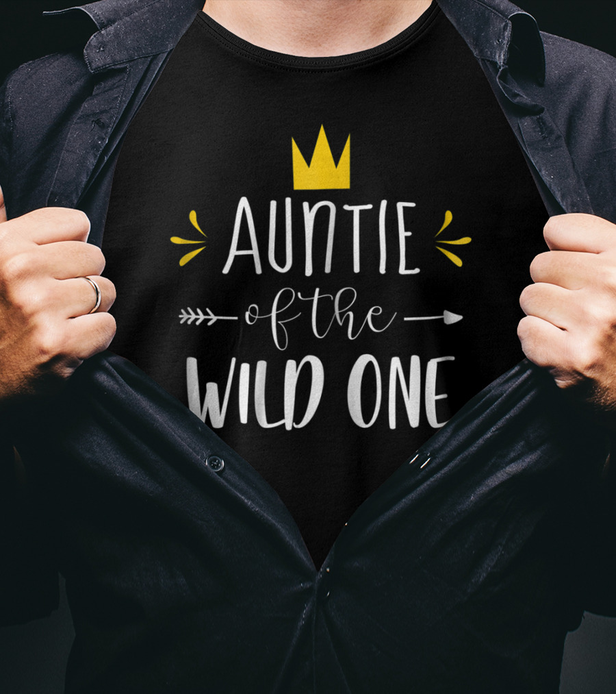 Auntie Of The Wild One 1st Birthday Aunt T-Shirt