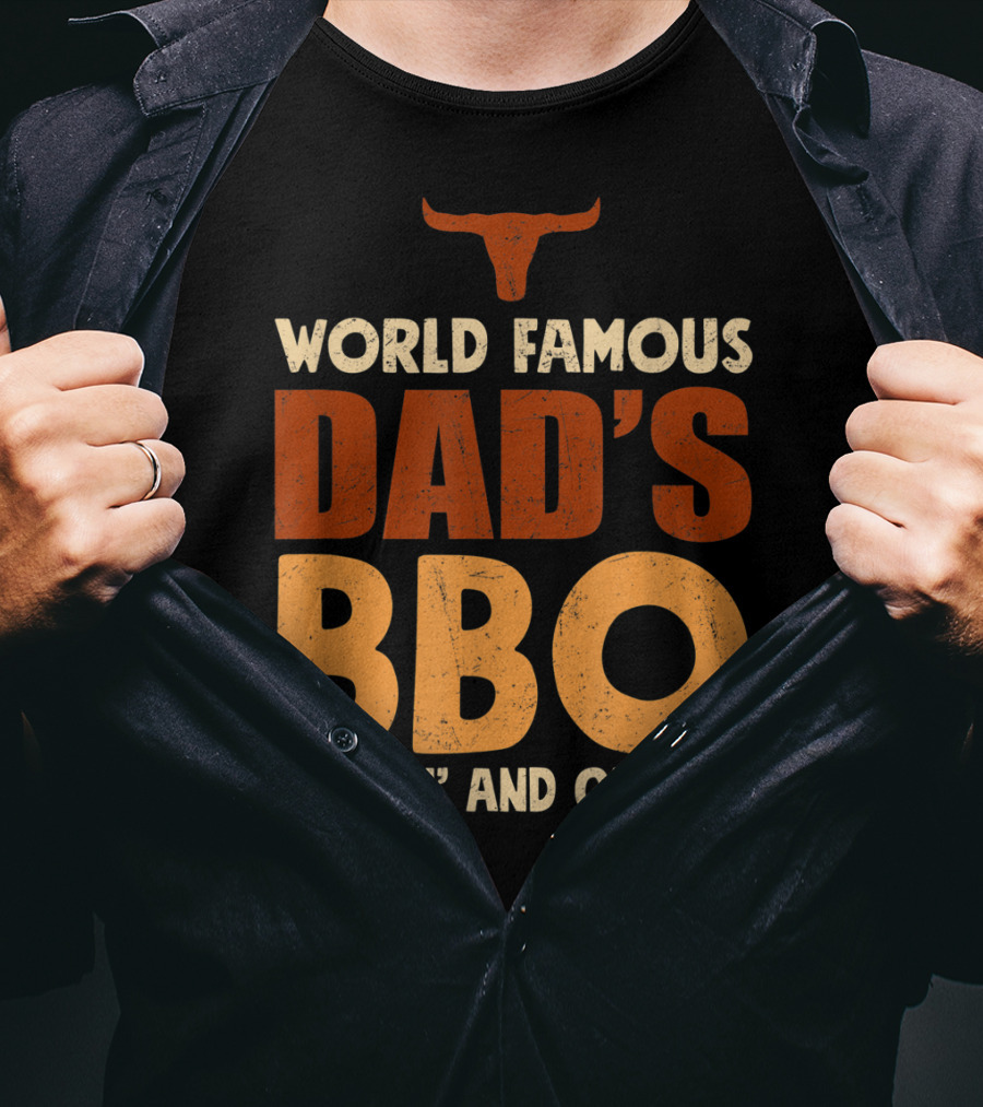 World Famous Dad's BBQ Chillin' And Grillin' Longhorn T-Shirt