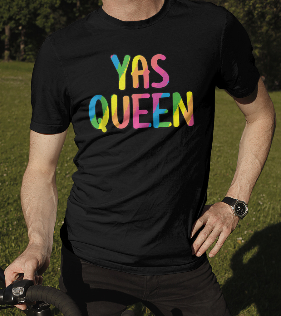 Yas Queen Colorful Pride Letters T-Shirt