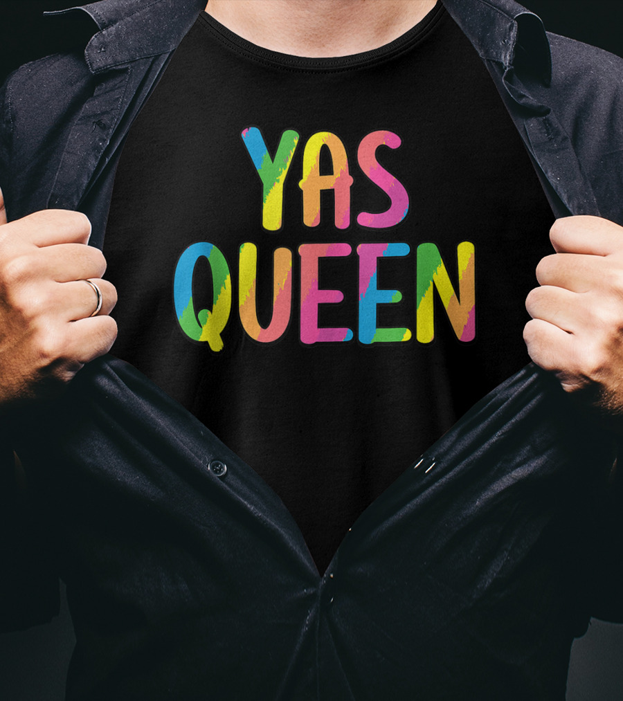 Yas Queen Colorful Pride Letters T-Shirt