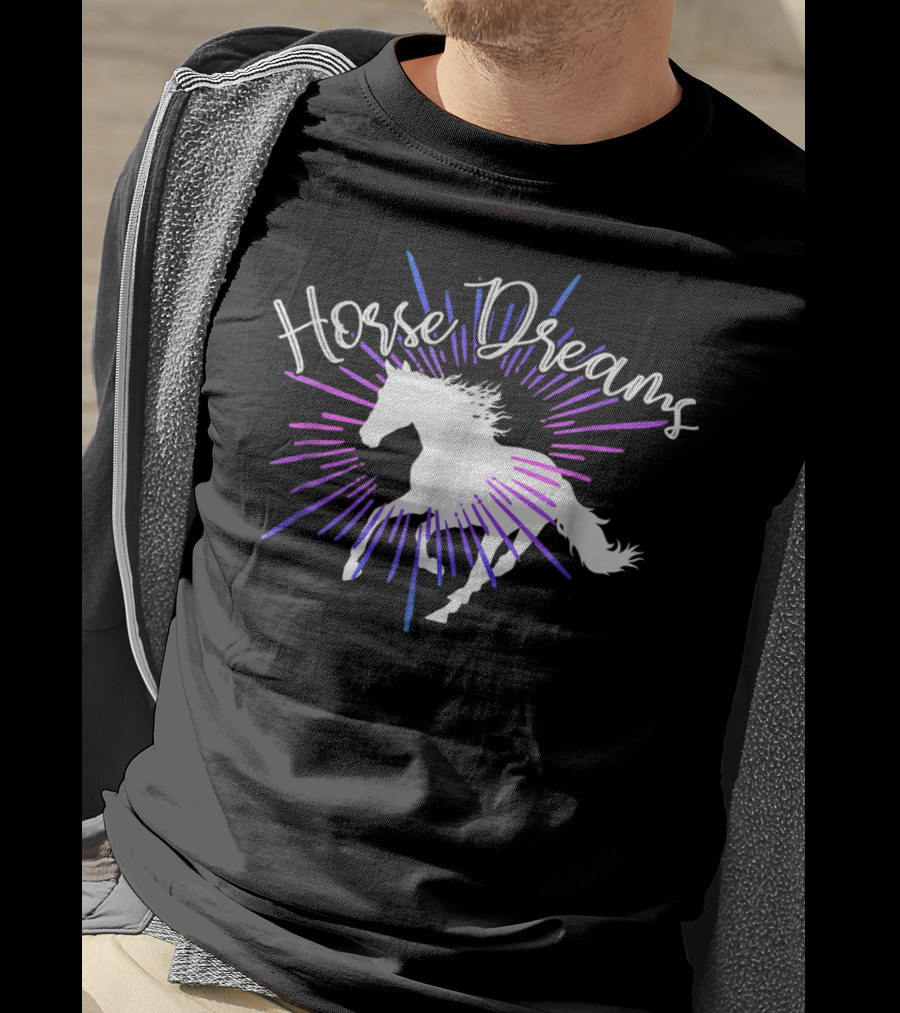 Horse Dreams Riding Girls Love Horses Rider F8 Silhouette Burst T-Shirt