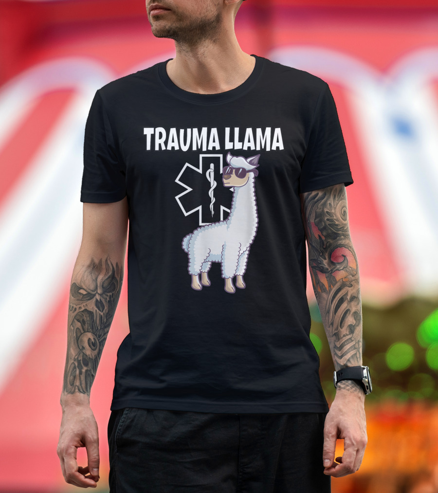 Trauma Llama EMS Medic Funny EMT T-Shirt