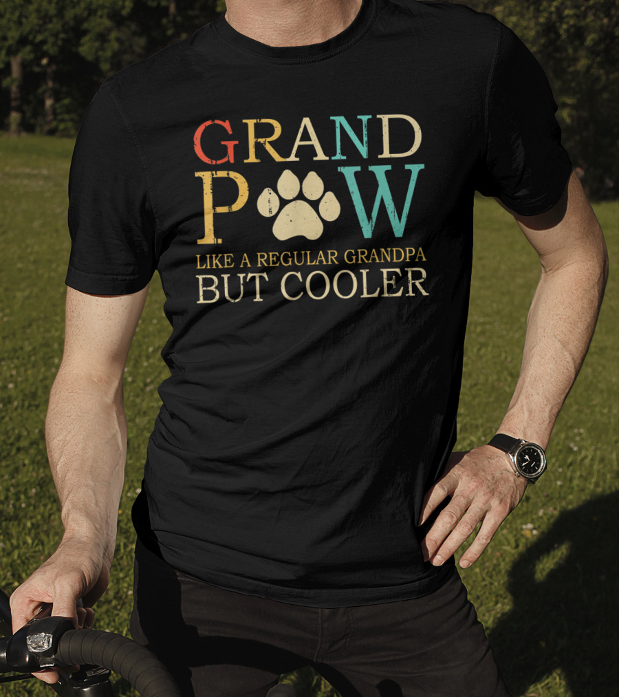 GRAND PAW Like A Regular Grandpa But Cooler Dog Grandpaw Grandpa Lover Dog T-Shirt