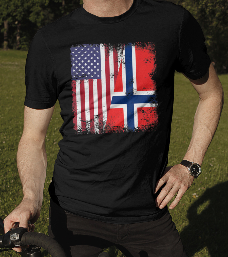 USA Norway Half Flag T-Shirt