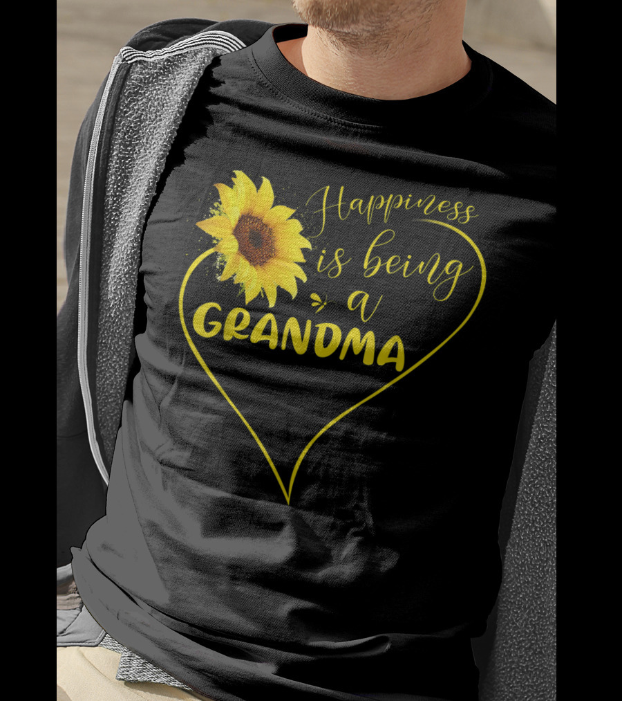 Happiness Is Being A Grandma Sunflower Heart T-Shirt