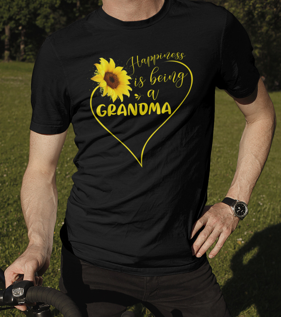 Happiness Is Being A Grandma Sunflower Heart T-Shirt