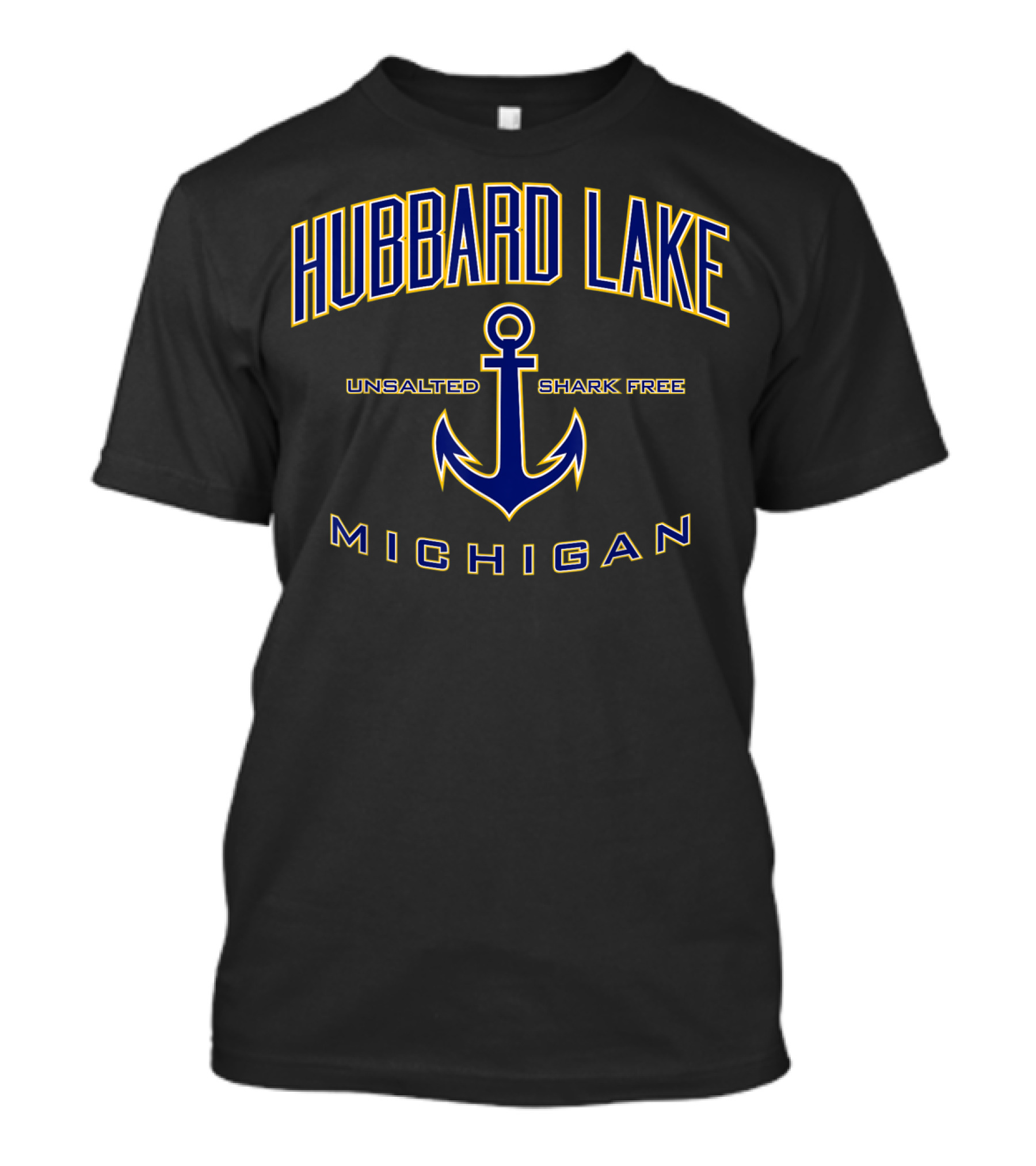 Hubbard Lake Michigan Unsalted Shark Free Anchor T-Shirt